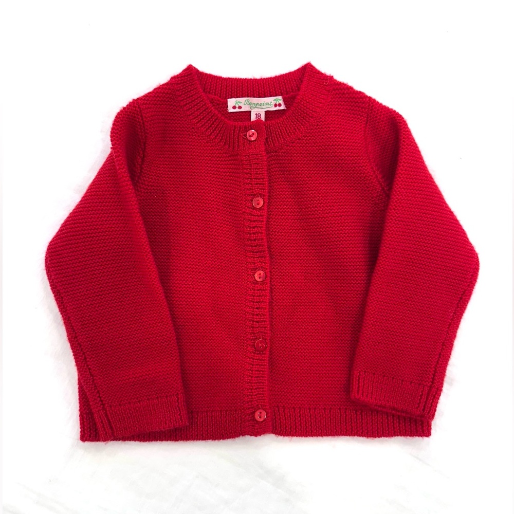 Bonpoint red cardigan